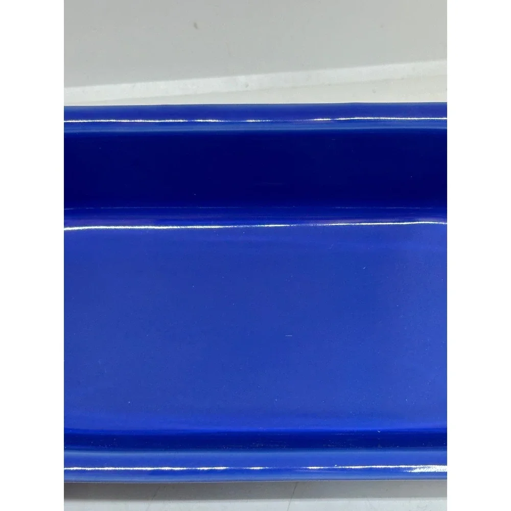 Longaberger Woven Traditions Small Loaf Dish Cornflower Blue Pottery 3162030